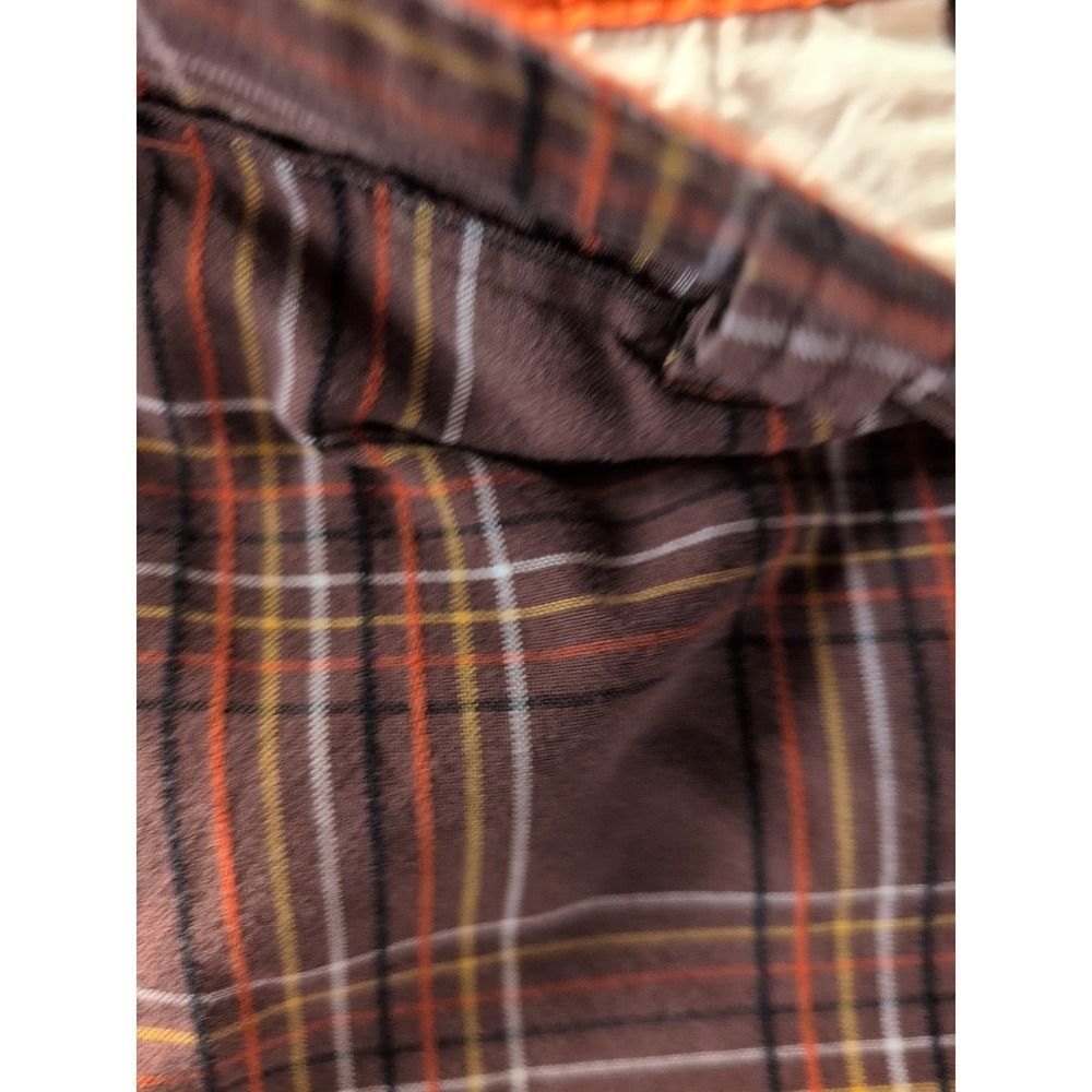 Ecko Unltd Men's Shorts Orange Brown Sz 36 Plaid Bermuda Cotton 11" Outdoor - Picture 5 of 16